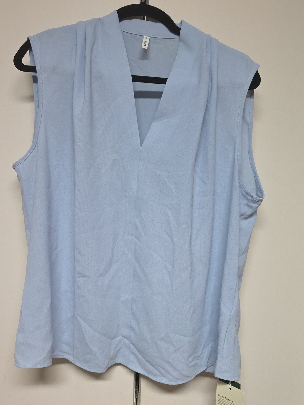 NWT HALARA Light Blue V-Neck Sleeveless Sheer Tank Top